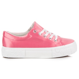 Kylie Baskets en satin sur la plate-forme rose Kylie Baskets en satin sur la plate-forme rose