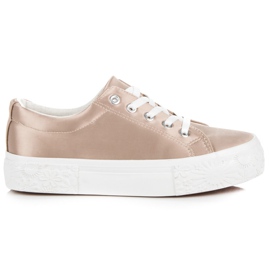 Kylie Baskets en satin sur la plate-forme jaune