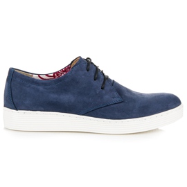 Vinceza Chaussures de sport en cuir bleu