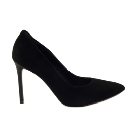 Edeo Escarpins En Cuir Sur Talon Haut 3162 Noir