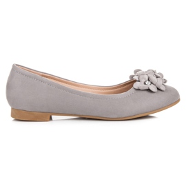 Vices Ballerines femme à fleurs gris Vices Ballerines femme à fleurs gris