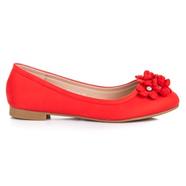 Vices Ballerines femme à fleurs rouge