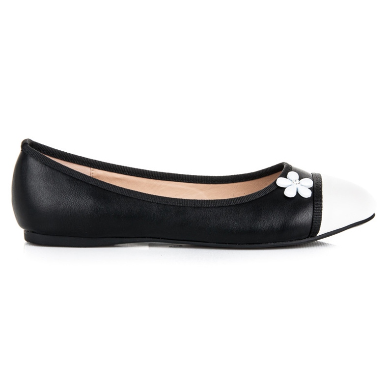Vices Ballerine avec une fleur le noir