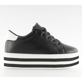 Baskets noires noires à semelle haute