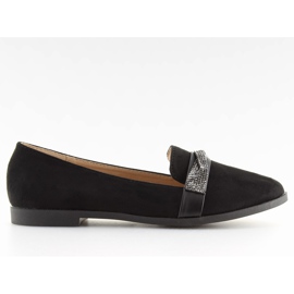 Noir Mocassins noirs pour femme H8-110 Noir le noir