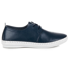 Vinceza Baskets nouées en cuir léger bleu