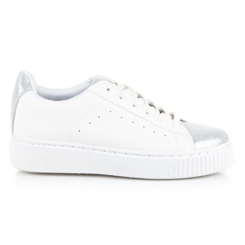 Baskets nouées à imprimé serpent blanche gris