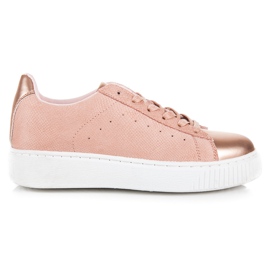 Baskets nouées à imprimé serpent rose