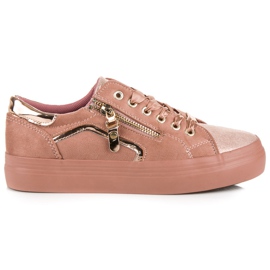 Baskets Sur La Plateforme Sur La Fixation rose