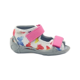 Befado chaussures pour enfants pantoufles sandales 242p075 rose gris