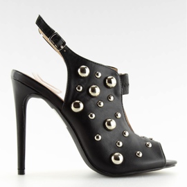 Noir Sandales a clous noir 708-11 Noir