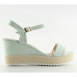 Sandales compensées espadrilles aigue-marine R120P L.VERT