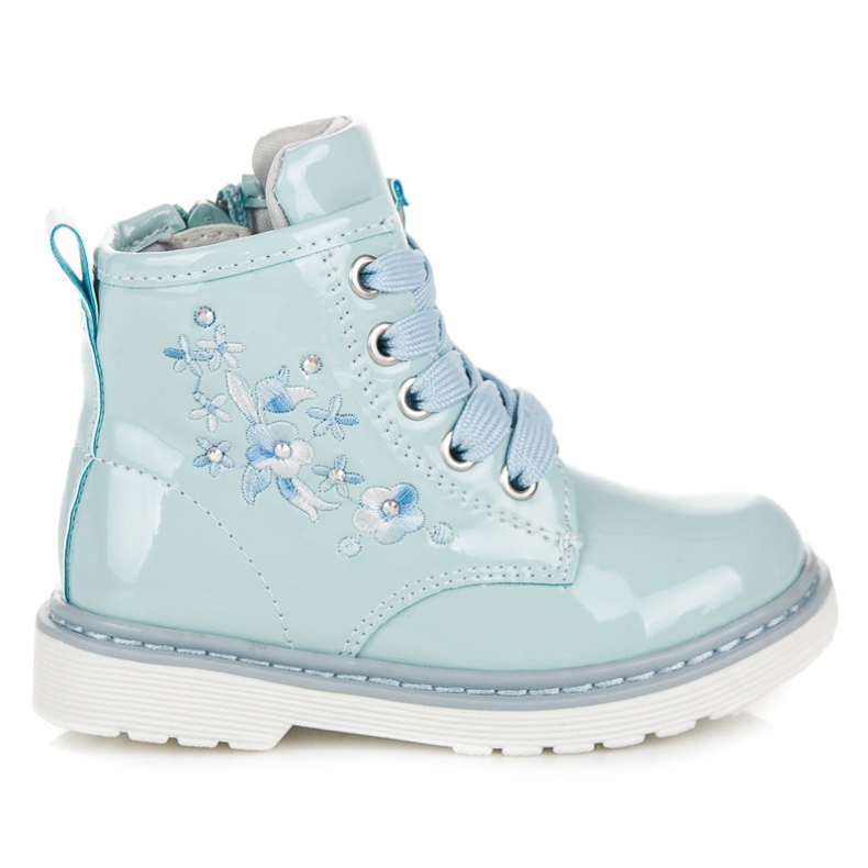 Chaussures American Club laquées bleu