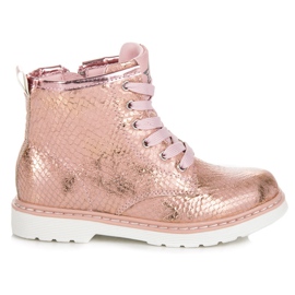 American Club Chaussures de club américaines à imprimé serpent rose