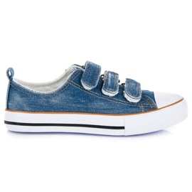 American Club Baskets en jean à scratch bleu American Club Baskets en jean à scratch bleu