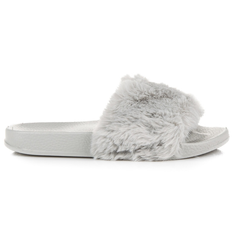 Bona Chaussons femme avec fourrure gris Bona Chaussons femme avec fourrure gris