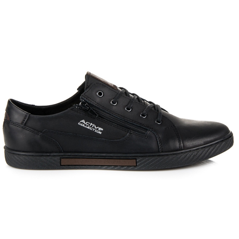 Polbut Baskets en cuir pour hommes le noir
