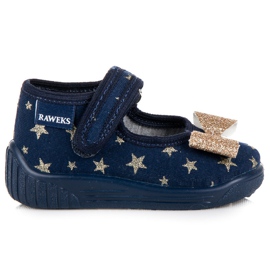 Pantoufles en raweks étoiles bleu