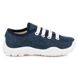 Baskets en denim avec élastique raweks bleu marine
