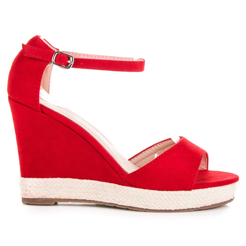 Seastar Sandales compensées en daim rouge