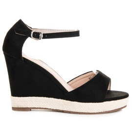 Seastar Sandales compensées en daim noir