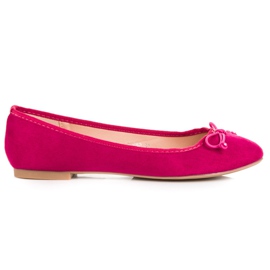 Seastar Ballerines en daim fuchsia rose