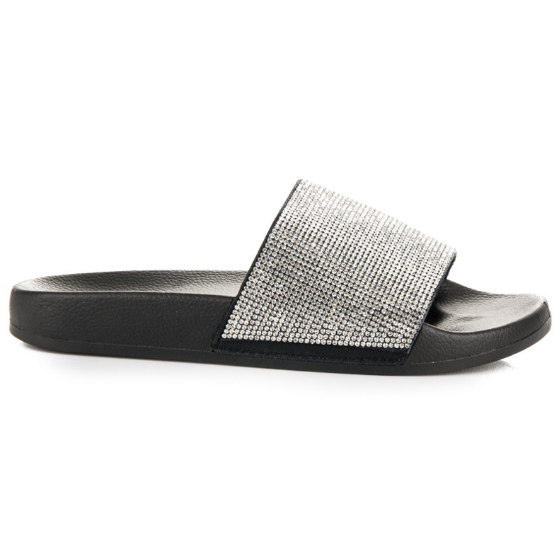 Chaussons avec cristaux gris