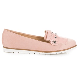 Seastar Mocassins En Daim À Franges rose