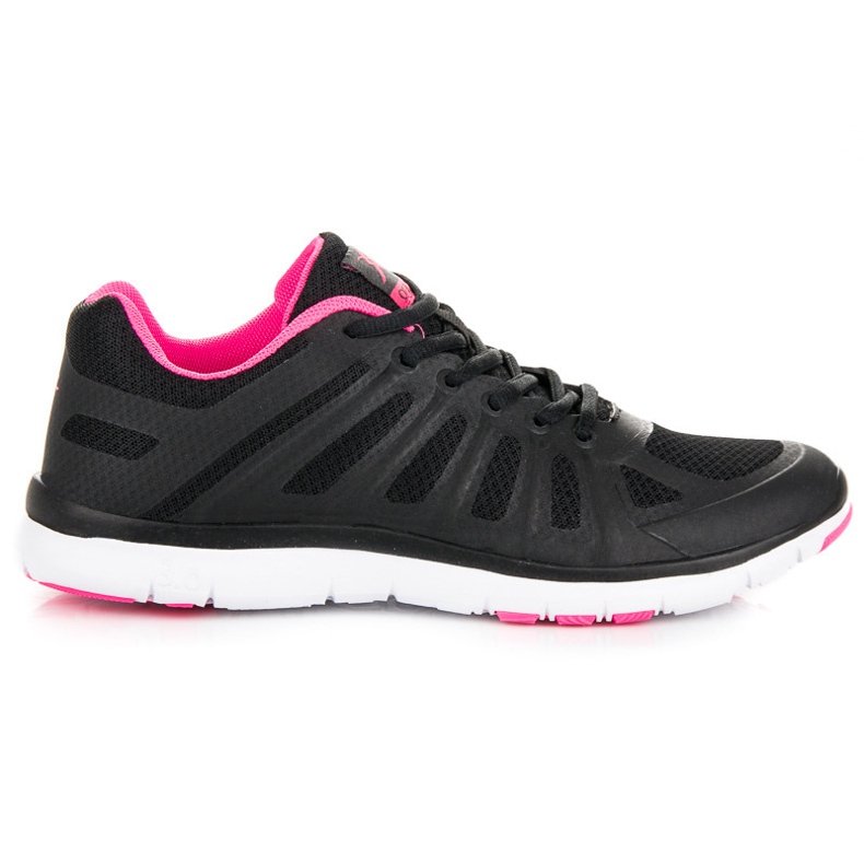 Baskets noires à lacets le noir rose