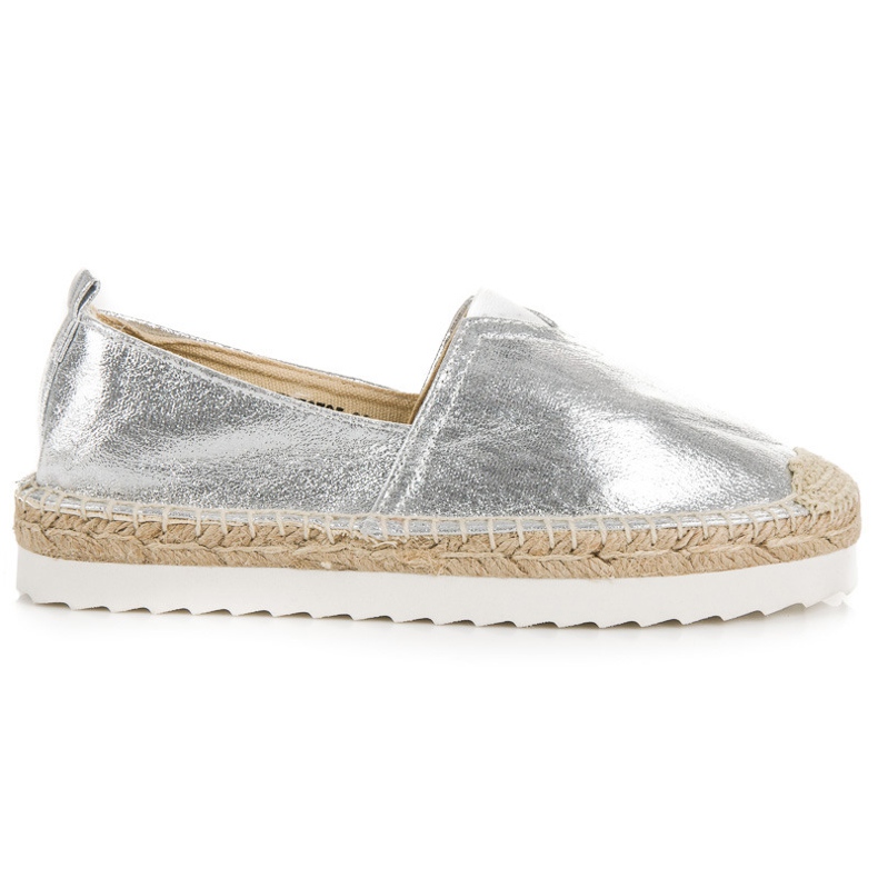 Espadrilles argentées à enfiler gris