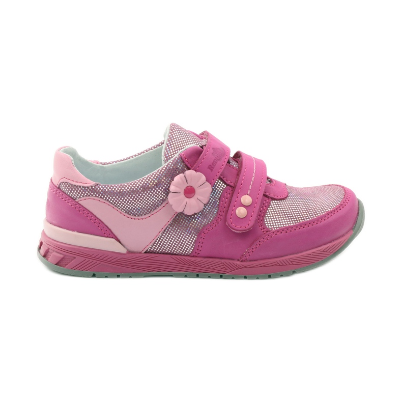 Chaussures pour filles avec une fleur Ren But 3265 rose gris Chaussures pour filles avec une fleur Ren But 3265 rose gris