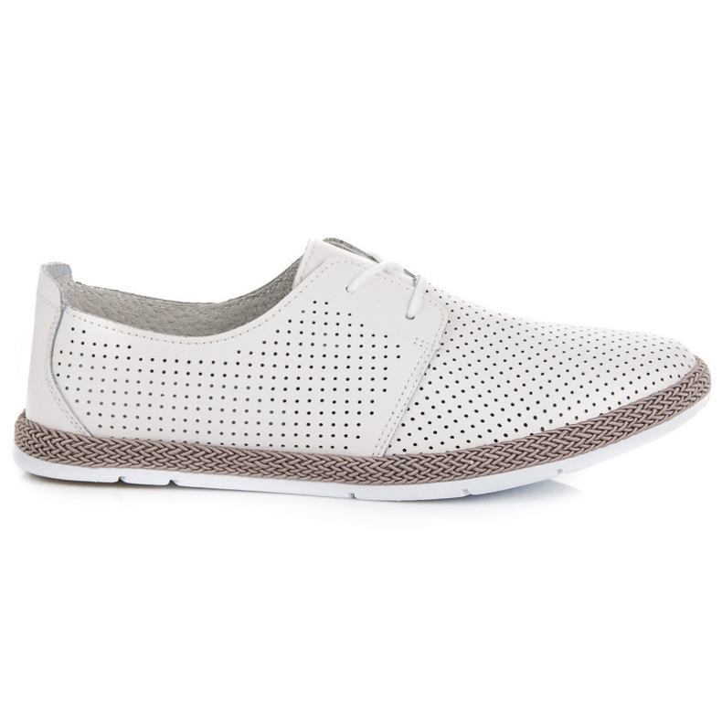 Chaussures ajourées avec une reliure vinceza blanche