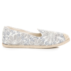 Espadrilles à fleurs gris