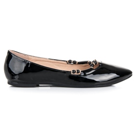 Vices Ballerines laquées en étaux pointus noir