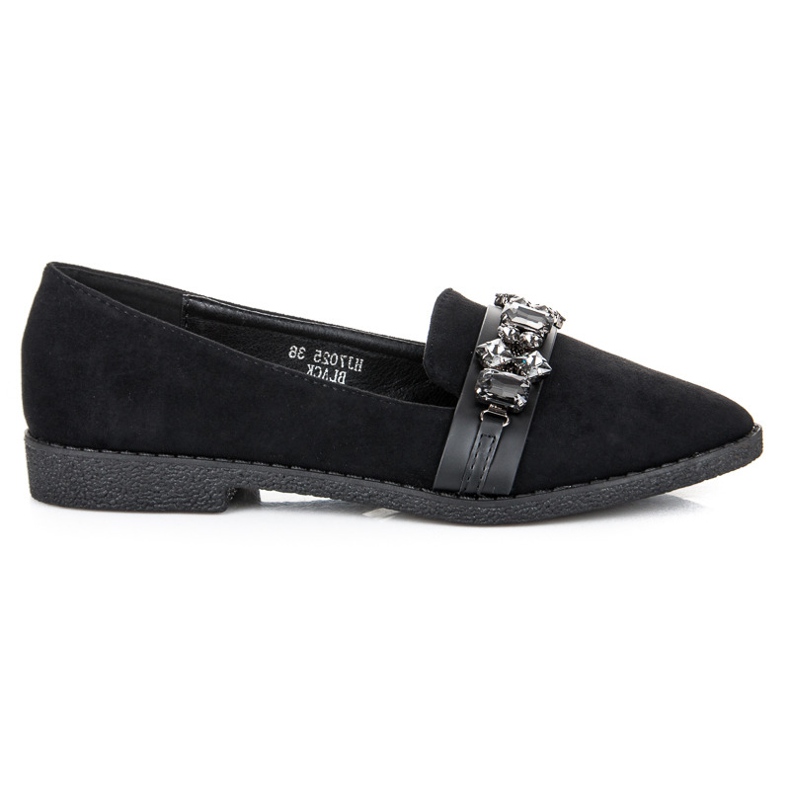 Sweet Shoes Mocassins en daim avec cristaux le noir