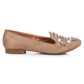 Lovery Mocassins décoratifs beiges