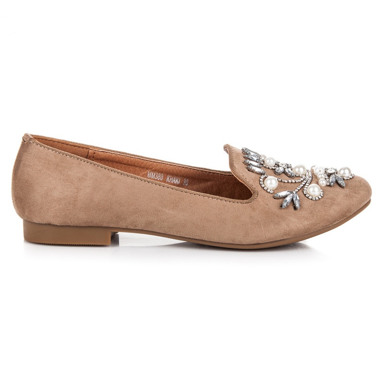 Lovery Mocassins décoratifs beiges