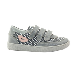 Bartek Chaussures Velcro Grises À Pois 35651 rose blanc