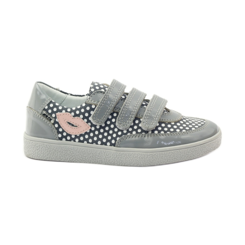 Bartek Chaussures Velcro Grises À Pois 35651 rose blanche