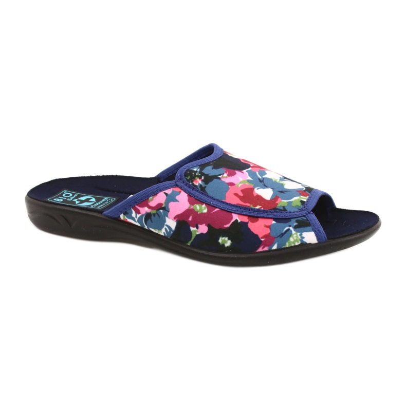 Chaussons femme à fleurs Adanex 23000 rouge bleu marin rose vert