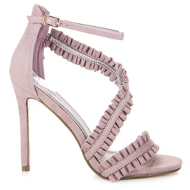Seastar Sandales à talons hauts avec volant violet Seastar Sandales à talons hauts avec volant violet