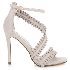 Seastar Sandales à talons hauts avec volant gris Seastar Sandales à talons hauts avec volant gris