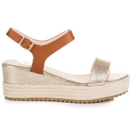 Seastar Sandales espadrilles compensées jaune brun