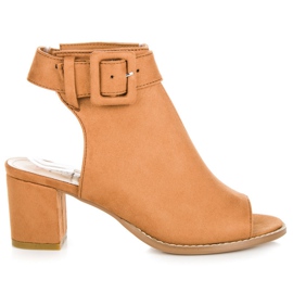 Seastar Bottes à bout ouvert camel brun