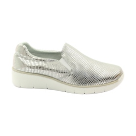 Chaussures de sport en cuir Slipony Filippo 204 blanc gris