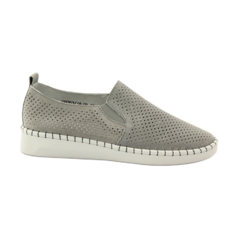 Cuir Slipony Filippo 063 gris