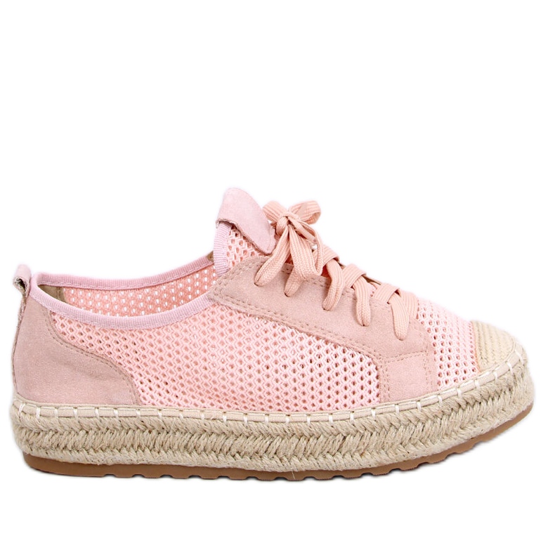 Rose BB06P Baskets espadrilles roses