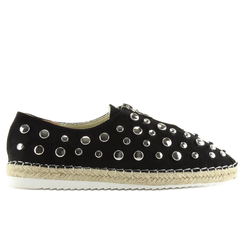 Espadrilles noires à clous 9039-28 Noir le noir