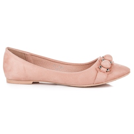 Seastar Ballerines col V en daim rose