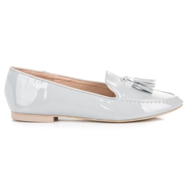 Vices de mocassins laqués gris Vices de mocassins laqués gris